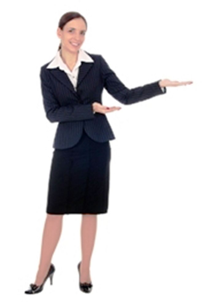 woman pointing left Large woman pointing left Large